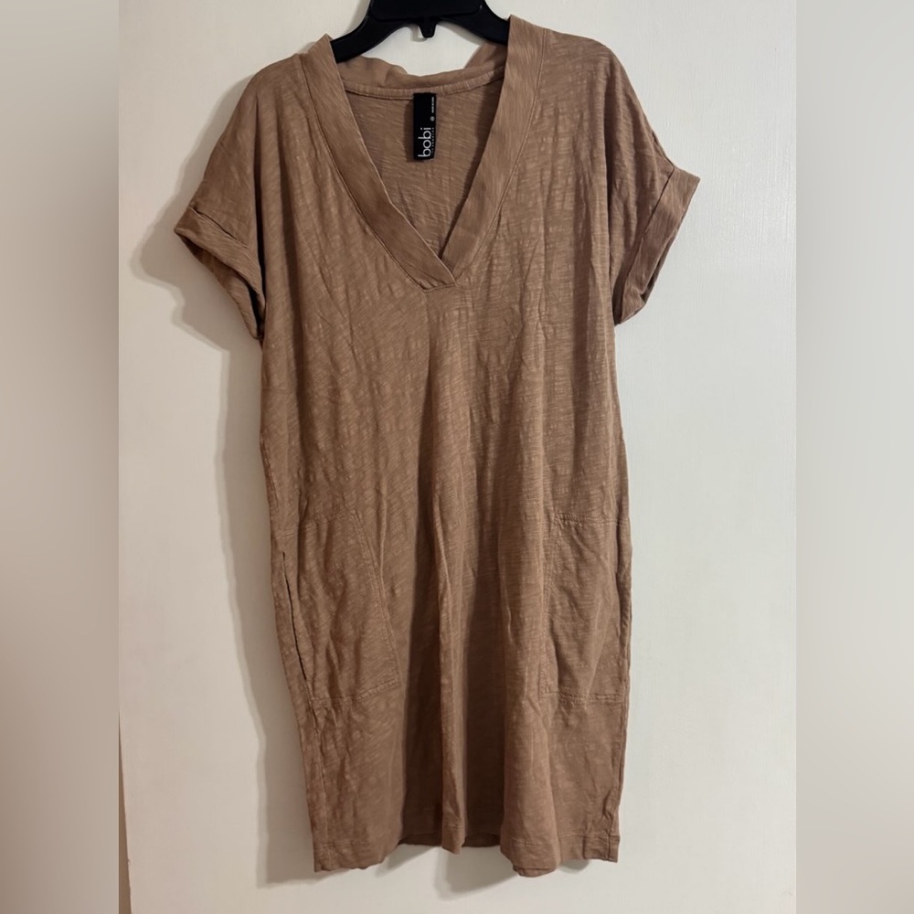 bobi Tan V-Neck Tshirt dress